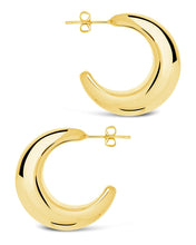 Load image into Gallery viewer, Eclipse Polished Hoop Earrings