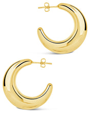 Load image into Gallery viewer, Eclipse Polished Hoop Earrings