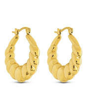 Load image into Gallery viewer, Piper Twisted Polished Hoop Earrings