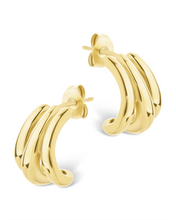 Load image into Gallery viewer, Triple Row Beatrix Statement Hoop