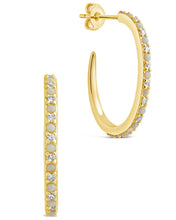 Load image into Gallery viewer, Lorna CZ & Opal Studded Hoop Earrings
