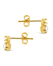 Load image into Gallery viewer, Bermuda Opal, Pearl, & Turquoise Triple Stud Earrings