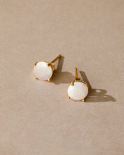 Load image into Gallery viewer, Sterling Silver 6mm Opal Earring Studs - In SIlver or 14K Gold Plated