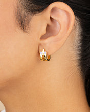 Load image into Gallery viewer, Zella CZ & Enamel Huggie Hoop Earrings