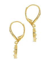 Load image into Gallery viewer, Bezel Frame Rose Petal Short Drop Earrings