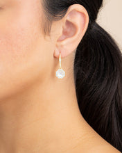 Load image into Gallery viewer, Bezel Frame Rose Petal Short Drop Earrings