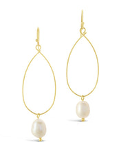 Load image into Gallery viewer, Teardrop Pearl Dangle Earrings