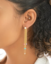 Load image into Gallery viewer, Delmare Enamel & Pearl Dangle Earrings