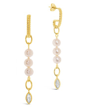 Load image into Gallery viewer, Ivanna CZ Charm Pearl Dangle Earrings