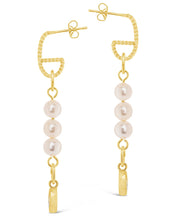 Load image into Gallery viewer, Ivanna CZ Charm Pearl Dangle Earrings