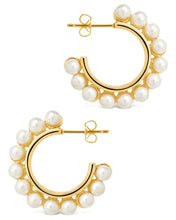 Load image into Gallery viewer, Pearl Bubble Hoop Earrings