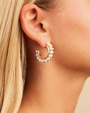 Load image into Gallery viewer, Pearl Bubble Hoop Earrings