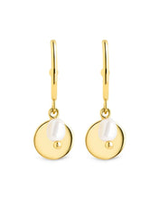 Load image into Gallery viewer, Morgan Pearl & Disk Dangle Earrings