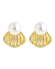 Load image into Gallery viewer, Alice Pearl & Shell Stud Earrings