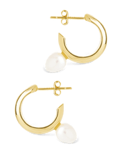 Load image into Gallery viewer, Sterling Silver Micki Pearl Drop Stud Earrings