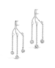 Load image into Gallery viewer, CZ Moon & Star Jacket Earrings