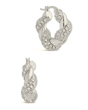 Load image into Gallery viewer, Florence CZ Twist Hoop Earrings
