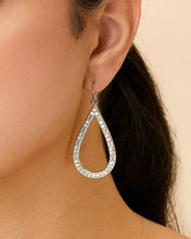 Load image into Gallery viewer, Evangeline CZ Teardrop Hoop Earrings