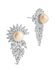 Load image into Gallery viewer, Rhianna CZ & Pearl Statement Stud Earrings