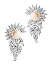 Load image into Gallery viewer, Rhianna CZ & Pearl Statement Stud Earrings