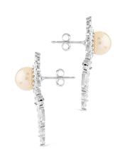 Load image into Gallery viewer, Rhianna CZ & Pearl Statement Stud Earrings