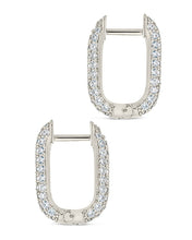 Load image into Gallery viewer, Mara CZ Rectangle Hoop Earrings