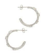 Load image into Gallery viewer, Neah CZ Station Hoop Earrings