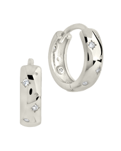 Load image into Gallery viewer, Greer CZ Burst Micro Hoop Earrings