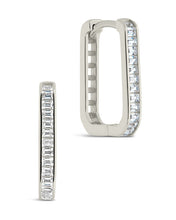 Load image into Gallery viewer, Piper CZ Rectangle Hoop Earrings