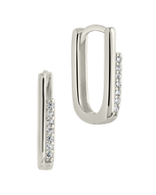 Load image into Gallery viewer, Nadine CZ Rectangle Hoop Earrings