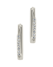 Load image into Gallery viewer, Nadine CZ Rectangle Hoop Earrings