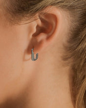 Load image into Gallery viewer, Nadine CZ Rectangle Hoop Earrings