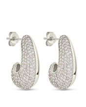 Load image into Gallery viewer, Callie CZ Teardrop Polished Earring
