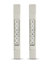 Load image into Gallery viewer, Aria Geometric CZ Micro Hoop Earrings