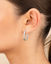 Load image into Gallery viewer, Aria Geometric CZ Micro Hoop Earrings