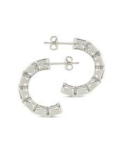 Load image into Gallery viewer, Nyssa Bezel CZ Station Hoop Earrings