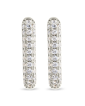 Load image into Gallery viewer, Francesca CZ Rectangular Hoop Earrings