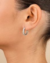 Load image into Gallery viewer, Francesca CZ Rectangular Hoop Earrings