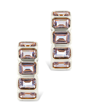 Load image into Gallery viewer, Nyssa Bezel CZ Station Hoop Earrings