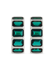 Load image into Gallery viewer, Nyssa Bezel CZ Station Hoop Earrings