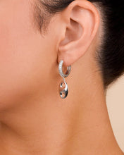 Load image into Gallery viewer, Bliss CZ Anchor Chain Micro Hoop Earrings