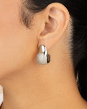 Load image into Gallery viewer, Wesley CZ Statement Huggie Hoop Earrings
