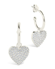 Load image into Gallery viewer, Disco Heart CZ Micro Hoop Earrings