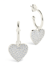 Load image into Gallery viewer, Disco Heart CZ Micro Hoop Earrings