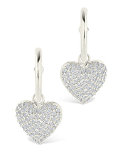 Load image into Gallery viewer, Disco Heart CZ Micro Hoop Earrings