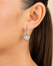 Load image into Gallery viewer, Disco Heart CZ Micro Hoop Earrings