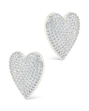 Load image into Gallery viewer, Disco Heart CZ Statement Stud Earrings