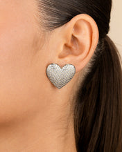 Load image into Gallery viewer, Disco Heart CZ Statement Stud Earrings