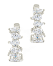 Load image into Gallery viewer, Carina Pear Cut CZ Hoops
