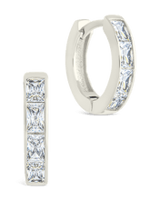 Load image into Gallery viewer, Anwen Emerald Cut CZ Hoops